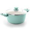 Gibson Home Plaza Cafe Aluminum 4.5 Qt Dutch Oven With Soft Touch Handles In Sky Blue