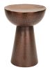 Vintage Style Metal Stool In Dimple Pattern, Bronze