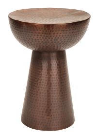 Vintage Style Metal Stool In Dimple Pattern, Bronze