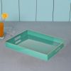 Mimosa Square Tray With Cutout Handles, Green