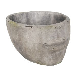 Unique Decorative Resin Face Flower Pot, Gray