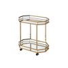 Metal Serving Cart, Mirror & gold