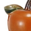 Ceramic Tomato Pitcher with Leaf Shaped Spout, Orange and Brown