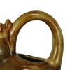Ceramic Duck Pitcher with Beak Spout and Handle, Brown