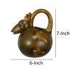 Ceramic Duck Pitcher with Beak Spout and Handle, Brown