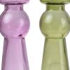 Glass Pillar Tealight Candle Holders, Set of 4, Multicolor