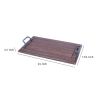 Rectangular Wooden Serving Tray with Handles, Brown