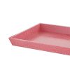 Rectangular Wooden Decorative Serving Tray with Raised Sides, Pink