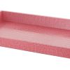 Rectangular Wooden Decorative Serving Tray with Raised Sides, Pink