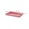 Rectangular Wooden Decorative Serving Tray with Raised Sides, Pink