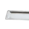 Rectangular Decorative Serving Tray with Beaded Trim Design, Silver