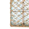 3 Piece Jute Woven Metal Basket with Glass Bottles, Brown