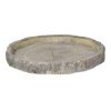 Decorative Round Shape Cemented Log Plate, Gray