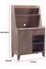 Wooden 1 Door Bakers Cabinet with 2 Top Shelves and 1 Drawer, Brown