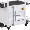 Industrial Style Metal Serving Cart with Casters, White