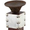 Traditional Style Wooden Candle Holder with Studded Design, Brown