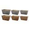 Rectangular Storage Bins with Narrow Bottom, Set of 6, Brown & Gray