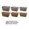 Rectangular Storage Bins with Narrow Bottom, Set of 6, Brown & Gray