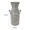 17 Inch Metal Milk Jar Design Accent Flared Banded Top, Gray