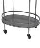 Oval Metal Frame Service Cart with Casters, Gray and Black