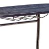 Oblong Shape Metal Bar Unit with Stemware Rack, Gray and Chrome