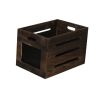 Cutout Design Wooden Box with Chalkboard Inserts, Set of 3, Brown and Black