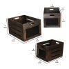 Cutout Design Wooden Box with Chalkboard Inserts, Set of 3, Brown and Black