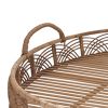 Round Shaped Bamboo Tray with Curved Handle, Set of 2, Brown
