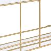 Serving Cart with 2 Tier Design and Metal Frame, Gold