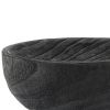 11 Inch Modern Wood Bowl, Three Legs, Clean Lined Design, Round, Black