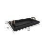 24, 20 Inch 2 Piece Wood Serving Tray Set, Woven Rope Metal Handle, Black