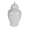 Deva 23 Inch Large Porcelain Ginger Jar, Classic White Glossy Finish