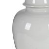 Deva 23 Inch Large Porcelain Ginger Jar, Classic White Glossy Finish