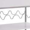 Kelcy 34 Inch Modern Kitchen Bar Cart, 3 Shelves, Wine Rack, Wheels, White