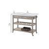 Kit 44 Inch Rolling Kitchen Island Bar Cart,Stainless Steel Top,Gray,Chrome