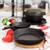 Megachef 12 Piece Round Preseasoned Cast Iron Cookware Set