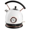 Megachef 1.8 Liter Half Circle Electric Tea Kettle With Thermostat In White
