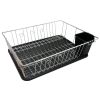 Better Chef 16 Inch Chrome Dish Rack With Black Draining Tray